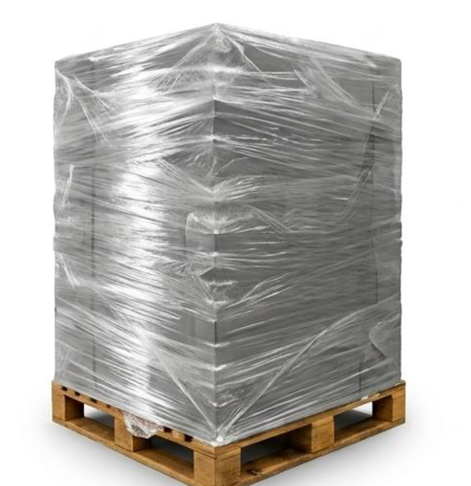 Pallet envuelto con plástico stretch desechable